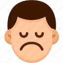 emoji, emotion, expression, face, feeling, sad