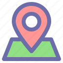 gps, location, map, pin, push