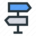 arrow, direction, map, navigation, position, post, sign