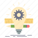 bulb, deveopment, idea, pencil, scale