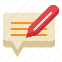 text, write, speech, message icon, document, paper