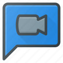 bubble, chat, message, video