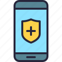 app, health, mobile, phone, protection, security, shield