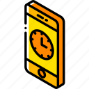 clock, device, function, iso, isometric, smartphone