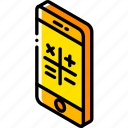 calculator, device, function, iso, isometric, smartphone