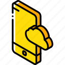 cloud, device, function, iso, isometric, smartphone