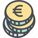 budget, business, coins, currency, euro, finance, money