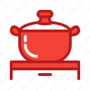 appliance, cooking, kitchen, pot, round, saucepan, utensil