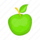 apple, cartoon, food, fruit, green, sign, tasty