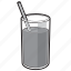 black and white, drink, fruit juice, glass, juice, straw 