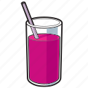 drink, fruit juice, glass, juice, straw