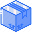 box, cardboard, iso, isometric, packing, shipping