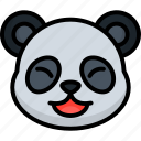 happy, panda, animal, emoji, emoticon, smiley, face, laughing