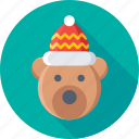 animal, bear, christmas, santa hat, toy