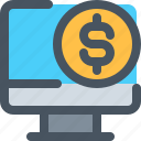 coin, computer, money, online payment, pay, payment, payment icon