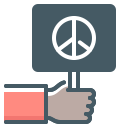 peaceful, peace, hand, banner