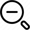 decrease, glass, magnify, minimize, out, reduce, zoom icon