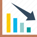 analytics, decreasing, graph, infographic, loss chart