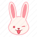 emoji, emotion, expression, face, rabbit, wink