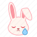 emoji, emotion, expression, face, rabbit, sad