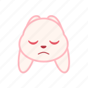 dull, emoji, emotion, expression, face, rabbit