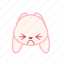 emoji, emotion, expression, face, frown, rabbit