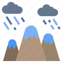 mountain, nature, rain, rainstrom, shower