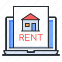 rent, home, laptop, real estate