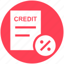 credit, discount, document, interest, paper, percent, percentage