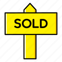 board, estate, home, house, real, signboard, sold