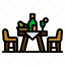 chair, dinner, restaurant, romantic, table