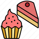 bakery, cupcake, dessert, food, sweet, piece, cake