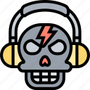 headphone, skull, audio, rock, listen