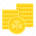 coin, gold, ireland, irish, money, shamrock