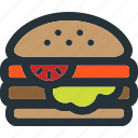 hamburger, burger, fast, food, meal, restaurant