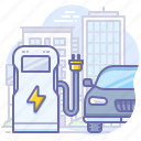 car, charge, electric, station