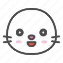 animal, avatar, emoji, face, seal