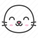 animal, avatar, emoji, face, seal, smile