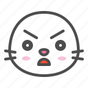 animal, avatar, emoji, face, seal, serious