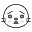 animal, avatar, emoji, face, sad, seal