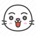 animal, avatar, emoji, face, seal, smile