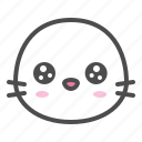 animal, avatar, emoji, face, pity, seal