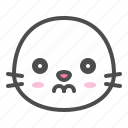 animal, avatar, emoji, face, seal