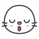 animal, avatar, emoji, face, seal, sleepy