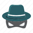 agent, anonymous, hat, incognito, private, secret, spy