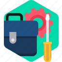 briefcase, settings, business, configuration, office, tools, work