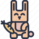 animal, colored, rabbit, sharp edge