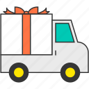 box, delivery, gift, shipping, transport, truck, vehicle