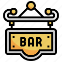 signboard, bar, pub, restaurant, wooden