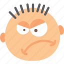 angry, emoji, emoticon, face